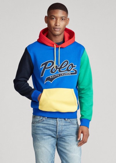 Men's Polo Ralph Lauren Color-Blocked Logo Hoodies | 175260IKW